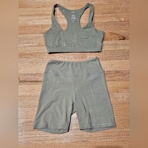 Organic Stretch Sports Bra Bike Short Set